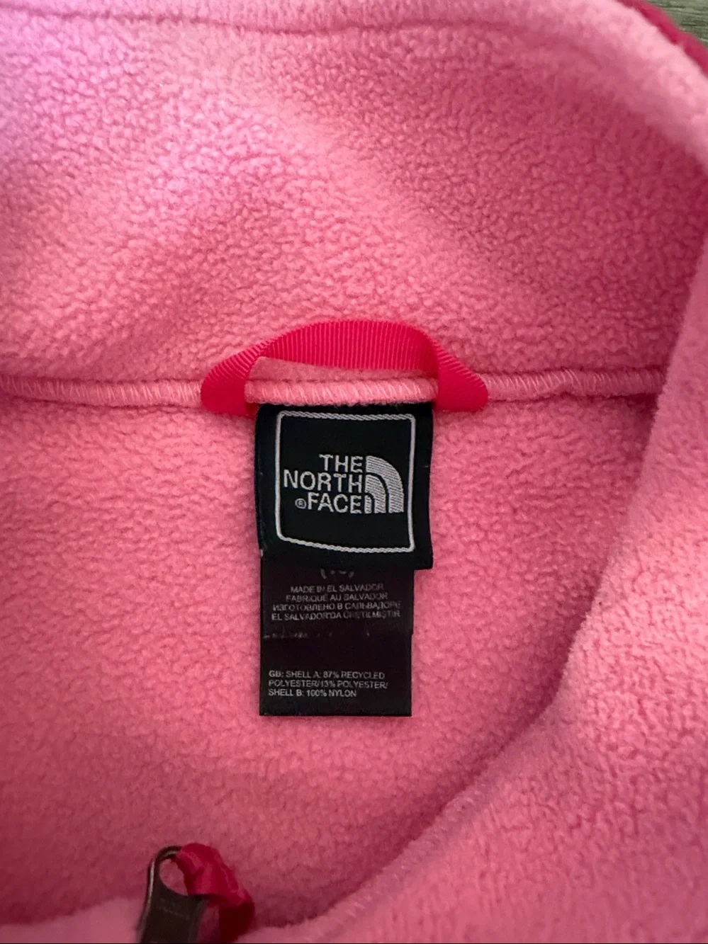 The North Face Two-Tone Pink Girls' XL 18 Fleece Jacket. Great condition
